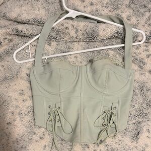 Edikted Sage Green Crop Top
